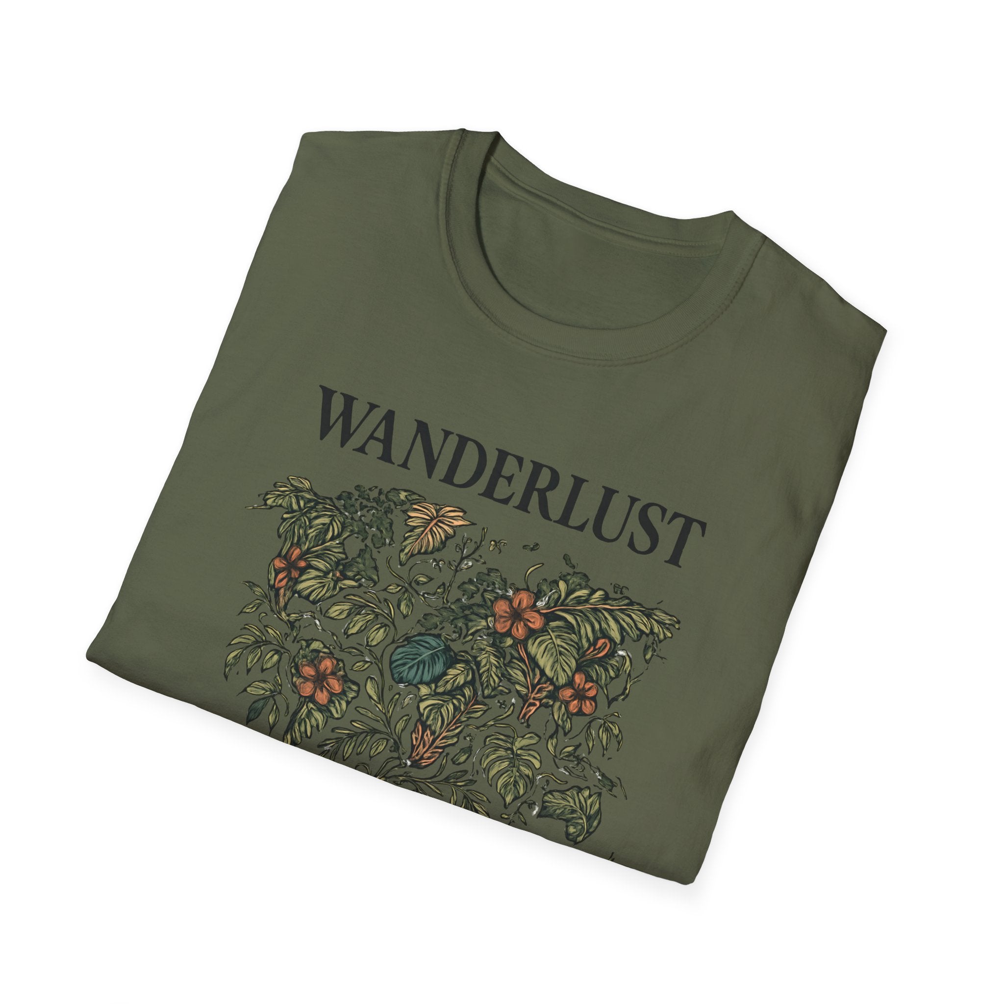Lush Tropical Floral Scene T-Shirt